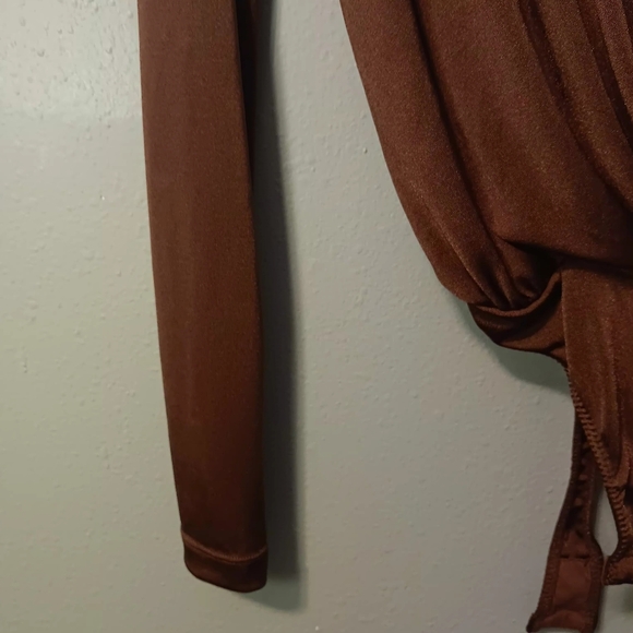 Free People Chocolate Brown Long Sleeve Bodysuit - Picture 12 of 16